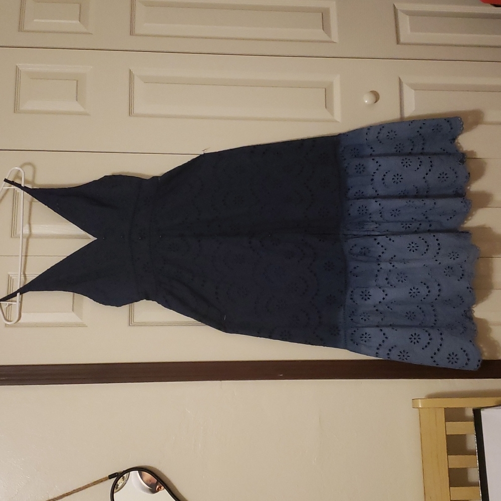 Ombre lace eyelet maxi dress